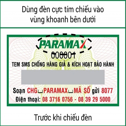 Tem chống hàng giả SMS của PARAMAX